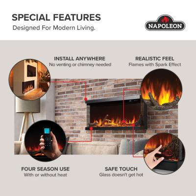 Napoleon Astound 74 FlexMount Electric Fireplace - NEFL74AB