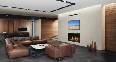 Napoleon Tall Linear Vector 50 with Luminous Logs Fireplace - TLV50LN