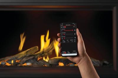 Napoleon Tall Linear Vector 74 Fireplace with Luminous Logs - TLV74LN