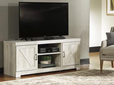 Signature Design by Ashley Bellaby LG TV Stand w/Fireplace Option in Whitewash - W331-68