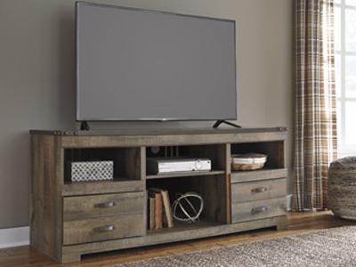 Signature Design by Ashley Trinell LG TV Stand w/Fireplace Option in Brown - W446-68