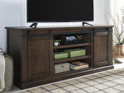 Signature Design by Ashley Budmore Extra Large TV Stand in Rustic Brown - W562-68