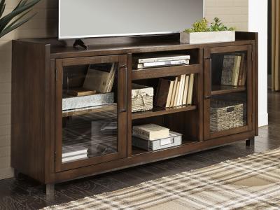 Signature Design by Ashley Starmore XL TV Stand w/Fireplace Option in Brown - W633-68