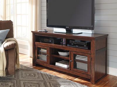 Signature Design by Ashley Harpan Large TV Stand in Reddish Brown - W797-38