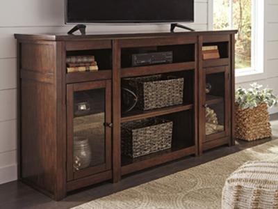 Signature Design by Ashley Harpan XL TV Stand w/Fireplace Option Reddish Brown - W797-68