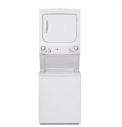 27" GE Unitized Spacemaker Washer And Electric Dryer - GUD27EEMNWW