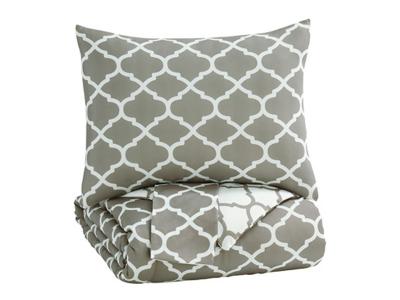 Signature Design by Ashley Media Full Comforter Set in Gray/White - Q790003F