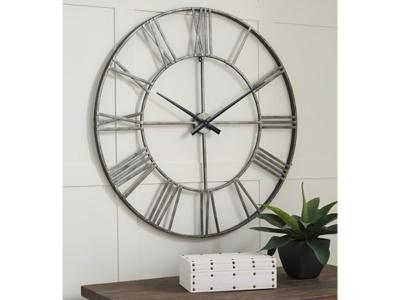Signature Design by Ashley Paquita Wall Clock A8010237 Antique Silver