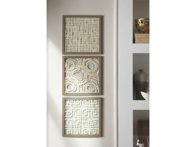 Signature Design by Ashley Odella Wall Decor Set (3/CN) A8010009 Cream/Taupe