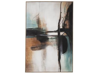 Signature Design by Ashley Brunonia Wall Art A8000337 Teal/Orange/Black