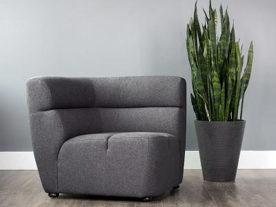 Sunpan Cornell Modular Corner Chair In Polo Club Kohl Grey - 103504