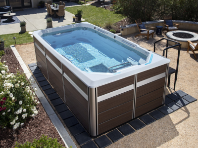 Endless Pools E Series Fitness Systems Swim Spa in Mocha Cabinet with Treadmil - 911908309150-23