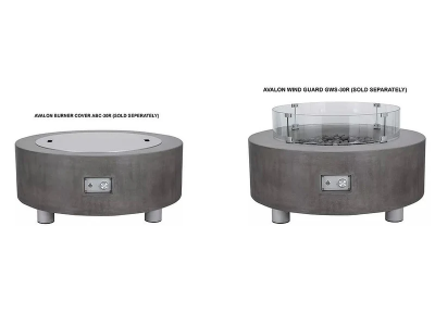 Pyromania Avalon Liquid Propane Fire Table in Charcoal Grey - AV-CH-LP