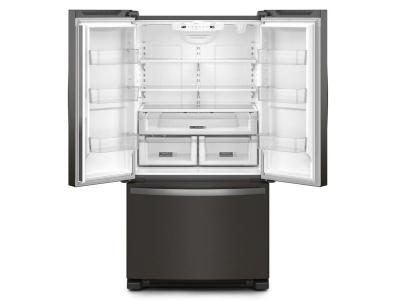 36" Whirlpool French Door Bottom Mount Refrigerator in FingerPrint Resistant Black Stainless Steel - WRFF3236RV