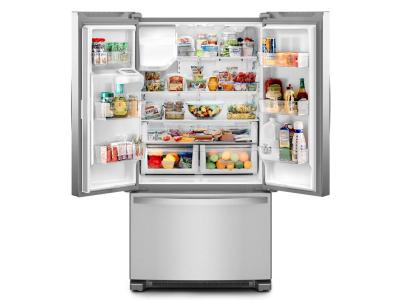 36" Whirlpool 25.2 Cu. Ft. French Door Bottom Mount Refrigerator in Fingerprint Resistant Stainless Steel - WRFF3436RZ