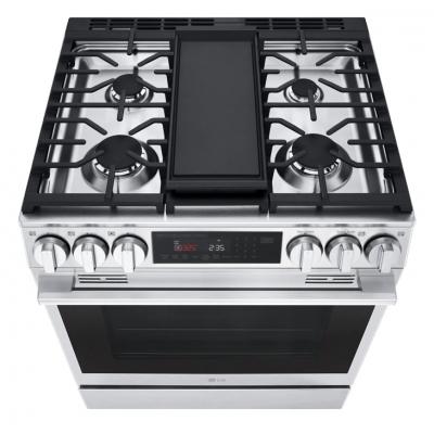 30" LG 6.3 Cu. Ft. Smart Gas Slide-In Range with ProBake Convection InstaView and Air Fry - LSGL6335X