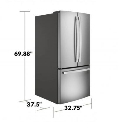 33" GE  French-Door Refrigerator in Stainless Steel - GNE25JYKFS
