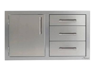 32" Alfresco Stainless Steel Left-Hinged Combo Door and Drawer Unit - AXE-DDC-L-SC