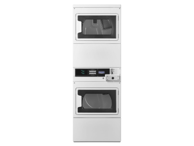 27" Maytag Commercial 7.4 Cu. Ft. Electric Large Capacity Stack Dryer with Dual Coin Drop Installed - MLE27PDFZW