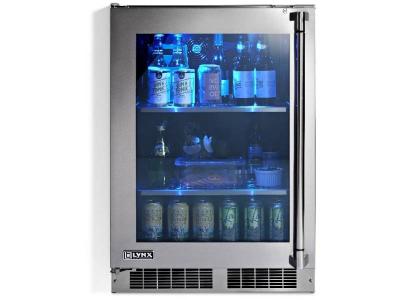 24" Lynx Built-In Outdoor Refrigerator with Glass Door - LN24REFG